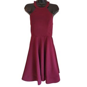 Sequin Hearts 7 Burgandy Wine Halter Top Dress